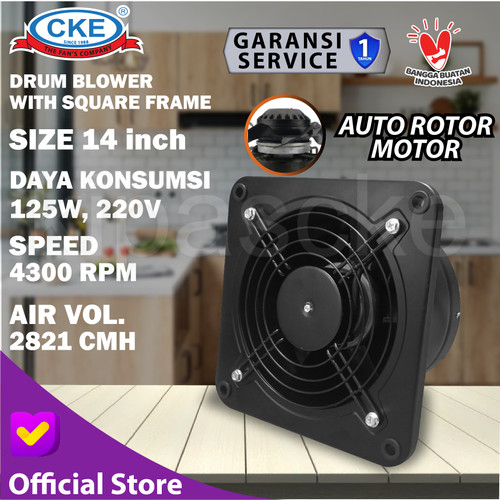 [EZM.0100356] Exhaust Fan Drum Blower 14 Inch Kipas Booster Duct Fan External Rotor