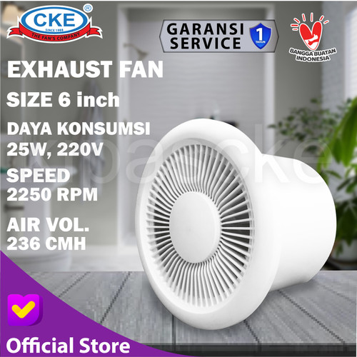 [EZM.0101427] Exhaust Fan Ceiling Plafon 6 Inch Kipas Exhaust Dinding Round / Bulat