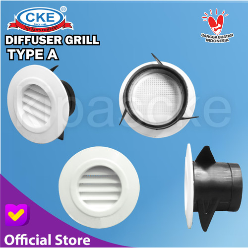 [EZM.0100360] 5 Inch Grill Penutup Inline Duct Booster Fan Plastik ABS Ceiling Grill