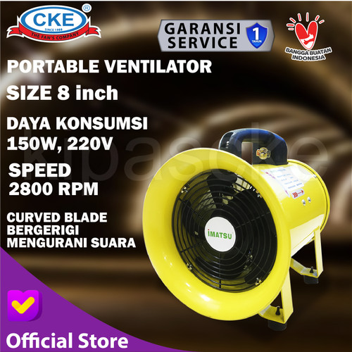 [EZM.0101431] Portable Ventilator / Blower / Exhaust 8" Inch IMATSU Blower Industri
