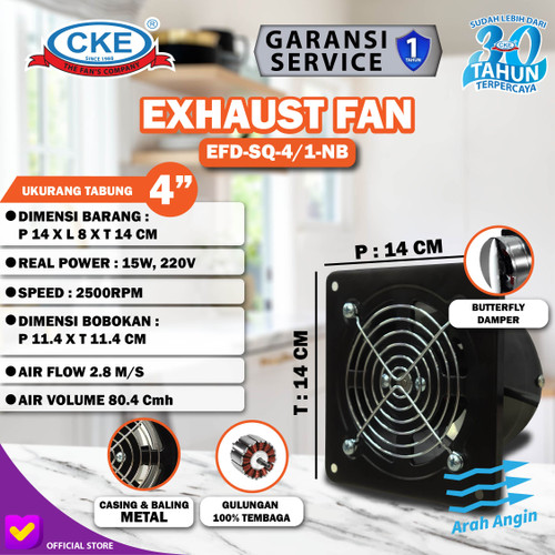 [EZM.0101435] Exhaust Plafon Besi 4 Inch Booster Fan Plafon 4 Inch Exhaust 4 Inch