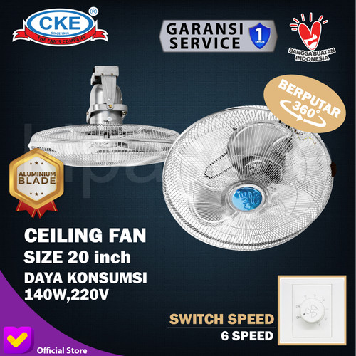 [EZM.0100370] Kipas Angin Plafon Orbit / Autofan 20 Inch CKE Ceiling Orbit Fan 20"