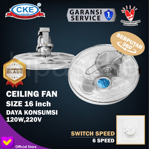 [EZM.0100372] Kipas Angin Plafon Orbit / Autofan 16 Inch CKE Ceiling Orbit Fan 16"
