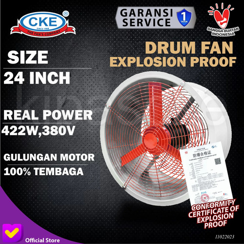 [EZM.0100384] Blower Explosion Proof Axial Fan 24 Inch 380V Drum Fan Bergaransi