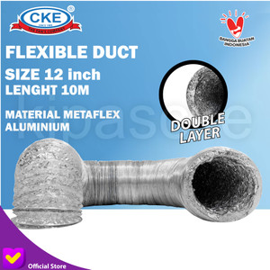 [EZM.0100394] Aluminium Selang Flexible Ducting 12" Inch (30 CM) Double Layer - 10 M