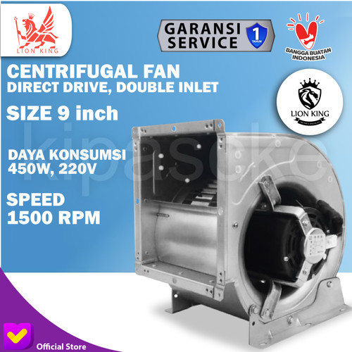 [EZM.0101451] Centrifugal Blower AHU 9" 450W Bare Fan Centrifugal Double Inlet