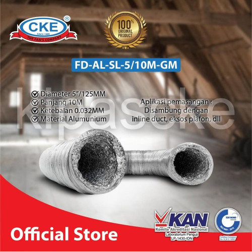 [EZM.0101452] Flexible Alumunium 5 inch 10 meter Selang Flexible Alumunium Duct