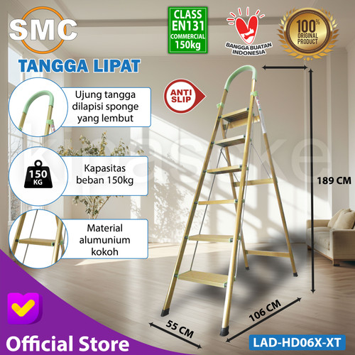 [EZM.0100404] Tangga Lipat 6 Step 1.9 Meter Tangga Duduk 6 Step Ladder