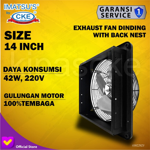 [EZM.0100406] Exhaust Fan Dinding Tembok 14 Inch Besi Imatsu Kipas Rumah Industri