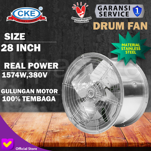 [EZM.0100434] Drum Fan Stainless Steel 28" Kipas Drum Axial Blower Exhaust Fan