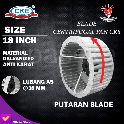 [EZM.0100440] Blade Blower 18" Baling blower Centrifugal Fan Wheel sirocco (Kiri)