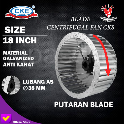 [EZM.0100441] Blade Blower 18" Baling blower Centrifugal Fan Wheel sirocco (Kanan)