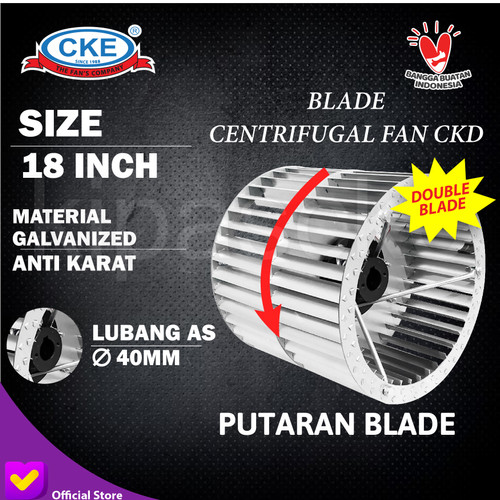 [EZM.0100449] Impeller Fan Wheel Sirroco Double 18" Blade/Baling Blower Centrifugal