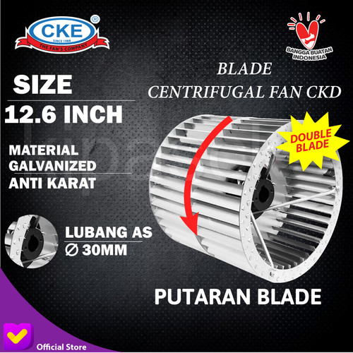 [EZM.0100450] Impeller Fan Wheel Sirroco Double 12.6" Baling Blower Centrifugal