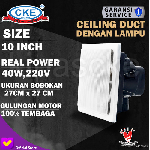 [EZM.0101477] Exhaust Ventilating Ceiling Fan lampu Plafon 10 Inch Hexos Plafon