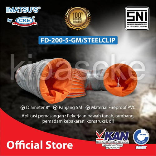 [EZM.0100469] Selang Portable Ventilator 8 Inch 5M Flexible Hose Exhaust Steel Clip