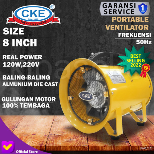 [EZM.0100471] Portable Ventilator / Blower / Exhaust 8 Inch Kipas Blower Industri