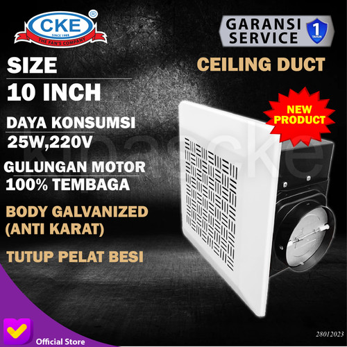 [EZM.0100474] Ceiling Exhaust Plafon Cerobong Sirocco 10 Inch Hexos Plafon