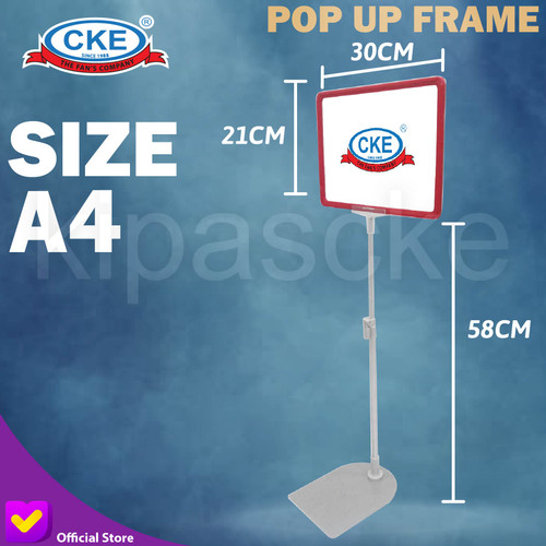 [EZM.0100484] Stand Frame/Pop up Frame/ Frame Promosi Toko A4 Standing Display Harga