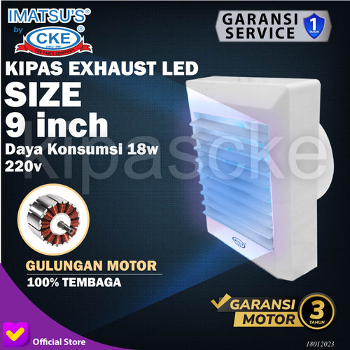 [EZM.0100495] Exhaust Fan Lampu LED Penghisap Udara Kecil Wall Tembok Ruangan 6 Inch