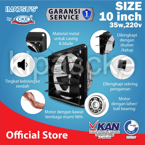 [EZM.0100507] Exhaust Fan Dinding 10" Hexos Fan Dinding/Tembok Industri Wall Exhaust
