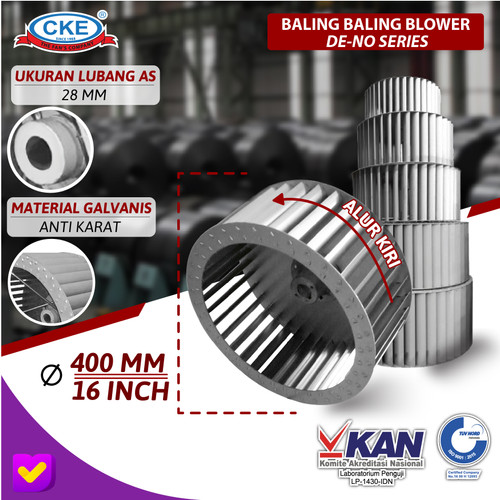 [EZM.0100526] Blade Centrifugal Blower 16 inch As 28 mm Baling Centrifugal Alur Kiri