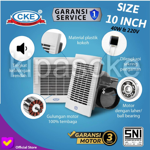 [EZM.0100541] Exhaust Fan 10" (Plafon) Hexos Plafon Ducting Ceiling Exhaust CKE