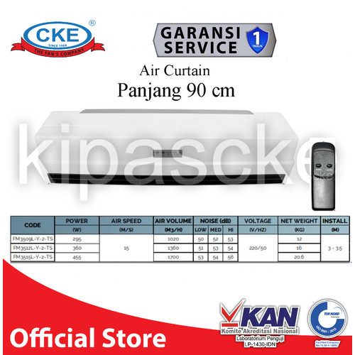 [EZM.0100603] Air Curtain Tirai Udara 90 cm Dengan Remote Garansi 1 tahun