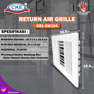 [EZM.0100608] RAG return air grille Ukuran 10 X 25 Grill Dinding