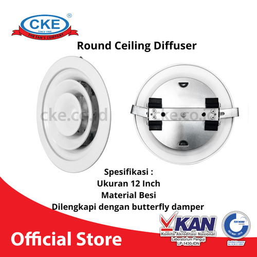 [EZM.0100613] Round Diffuser 12' Round Ceiling Plafon Diffusser 12 Inch Besi