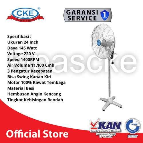 [EZM.0100617] Kipas Angin Berdiri Kipas Industri Stand Fan 24" / 24 Inch CKE