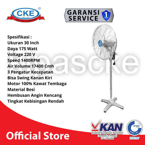 [EZM.0100618] Kipas Angin / Stand Fan 30" Kipas Angin Berdiri Industri CKE