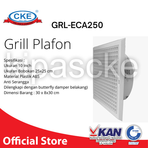 [EZM.0100621] Grill Plafon Kotak 10 inch Diffuser Plafon Kotak 10 inch