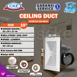 [EZM.0100630] Exhaust Fan Plafon Ducting 10 Inch Ball Bearing Exhaust Hemat Listrik