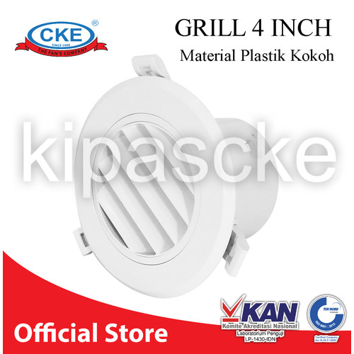 [EZM.0100641] Ceiling Round Air Grill 4 inch Grill penutup inline duct 4 inch MVA100