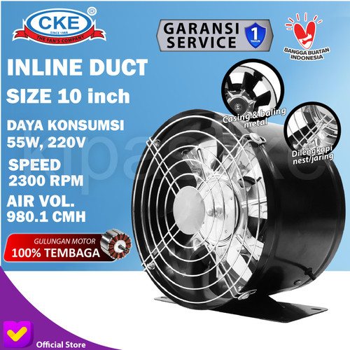 [EZM.0100658] Booster Fan CKE DF 10 Inch Mini Inline Fan Air Duct Fan Kipas Booster