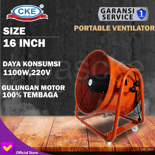 [EZM.0101625] Portable Ventilator / Blower / Exhaust 16" CKE PV-CMF16/1-XY 16 Inch