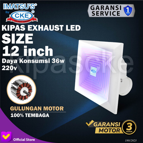 [EZM.0100774] Ceiling Exhaust IMATSU EC-BPT10-25P/IMT-LED-ST 12" Exhaust Plafon
