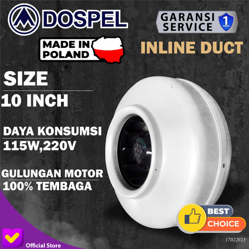 [EZM.0100780] Duct Inline Dospel CI-WK250-DP 10 Inch Inline Fan Duct Blower Hisap