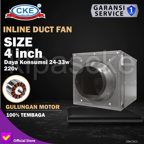 [EZM.0100796] Exhaust Fan Cabinet Inline 4" Box Industrial Exhaust Inline Fan
