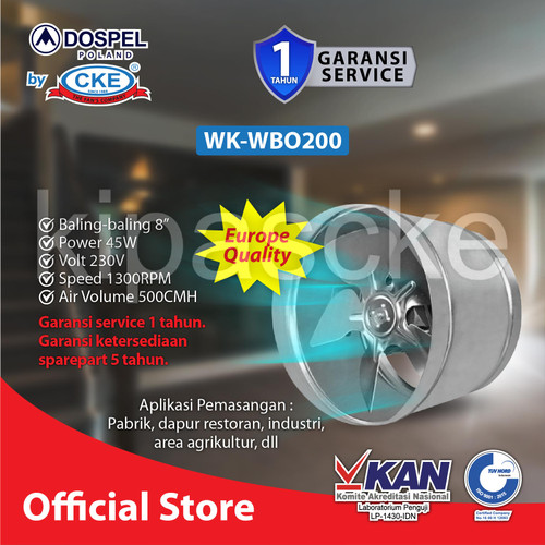 [EZM.0100813] Dospel Duct Inline WK-WBO200 8 Inch Inline Fan Duct Blower Hisap