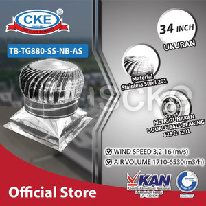 [EZM.0101707] TURBIN VENTILATOR CKE TB-TG880-SS-NB-AS 34" VENTILASI ATAP