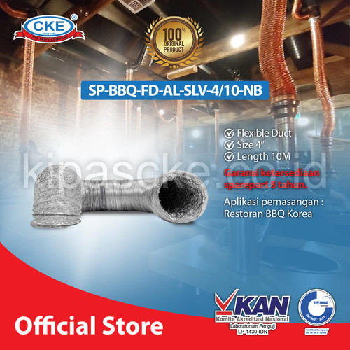 [EZM.0100847] CKE Flexible Duct BBQ SP-BBQ-FD-AL-SLV-4/10-NB 4 Inch 10M