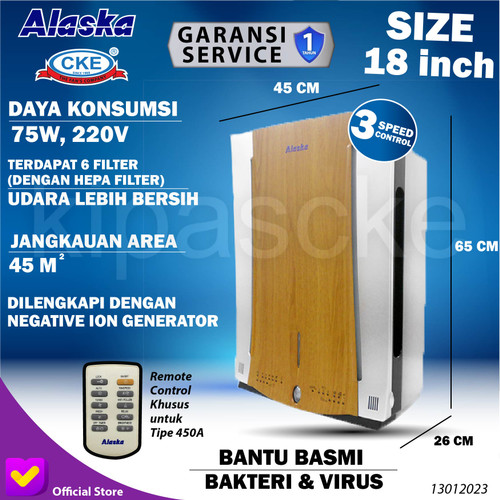 [EZM.0100871] Air Purifier 18" Penyaring Udara Pembersih Udara Hepa Filter CKE