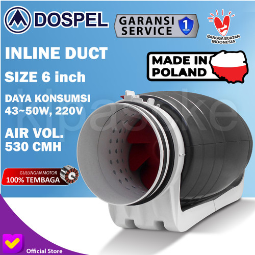 [EZM.0100864] Inline Booster Ventilation tube Duct Fan 6" Booster Fan Inline hydropo