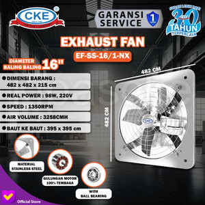 [EZM.0101738] CKE Exhaust Fan Stainless EF-SS-16/1-NX 16 Inch Kipas Angin Dinding