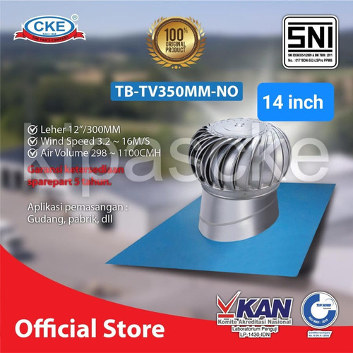 [EZM.0101759] TURBIN VENTILATOR CKE TB-TV350MM-NO 14" VENTILASI ATAP