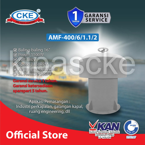 [EZM.0100968] Axial Marine Fan Blower Kapal 16 Inch 1100 Watt Kipas Ventilasi Kapal