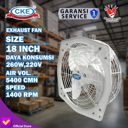 [EZM.0100984] Exhaust Fan EFL-EX18/1 Low Noise CKE 18 Inch 220V Fan