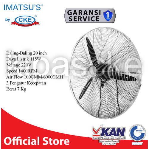 [EZM.0101803] Wall Fan Imatsu WF-ECO-20-NH 20 Inch Kipas Angin Dinding Tembok Rumah